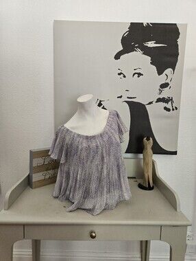NWT Storee Light Purple Ruffled Off-Shoulder Women's Top Size Medium